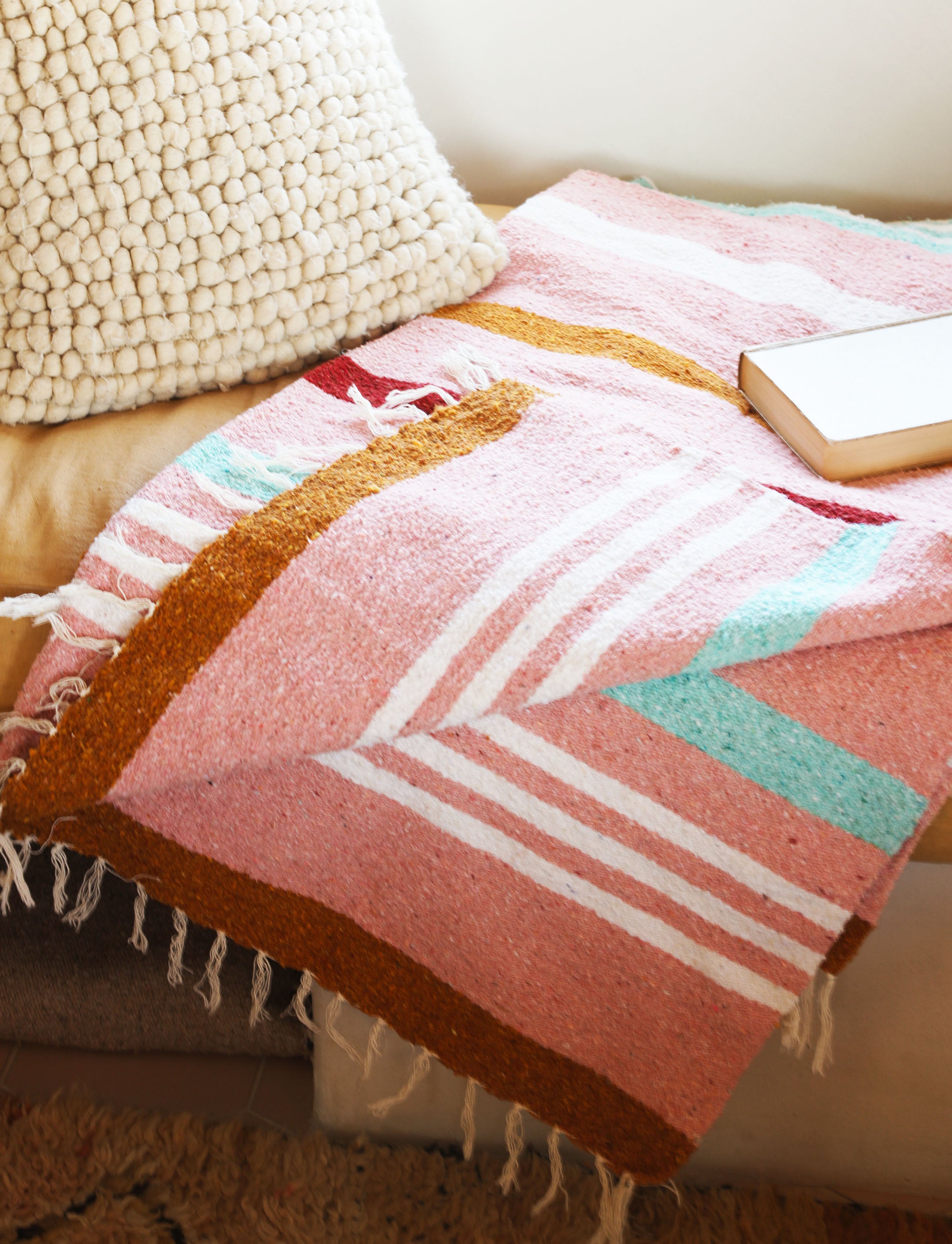 Pink and discount orange throw blanket