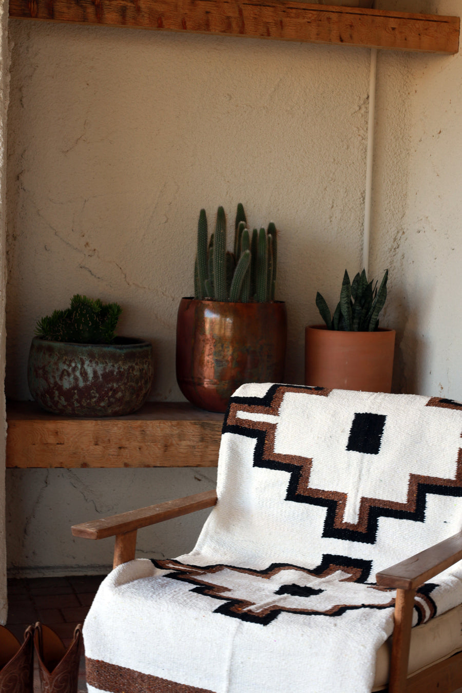 Tres Cruces (Crema)  // Handwoven Blanket