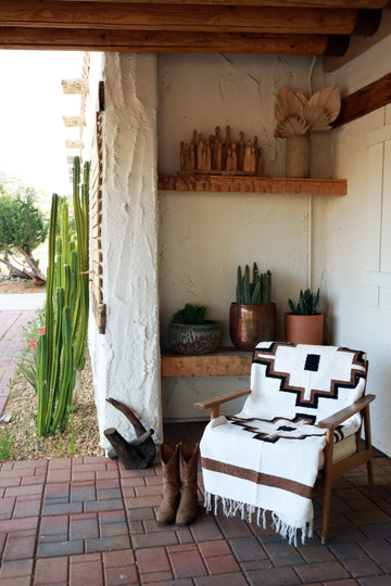 Tres Cruces (Crema)  // Handwoven Blanket