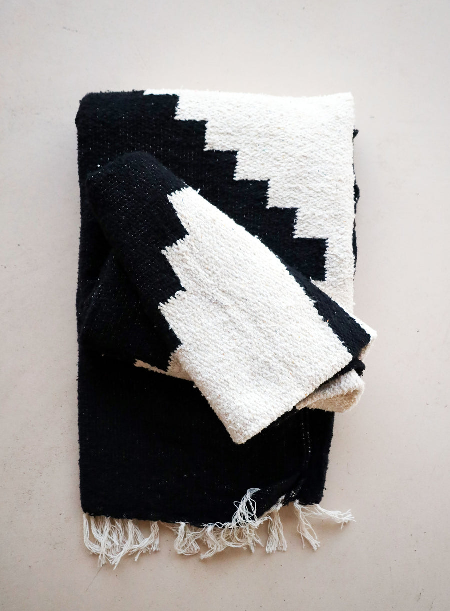 Adobe (Black + White) // Handwoven Blanket