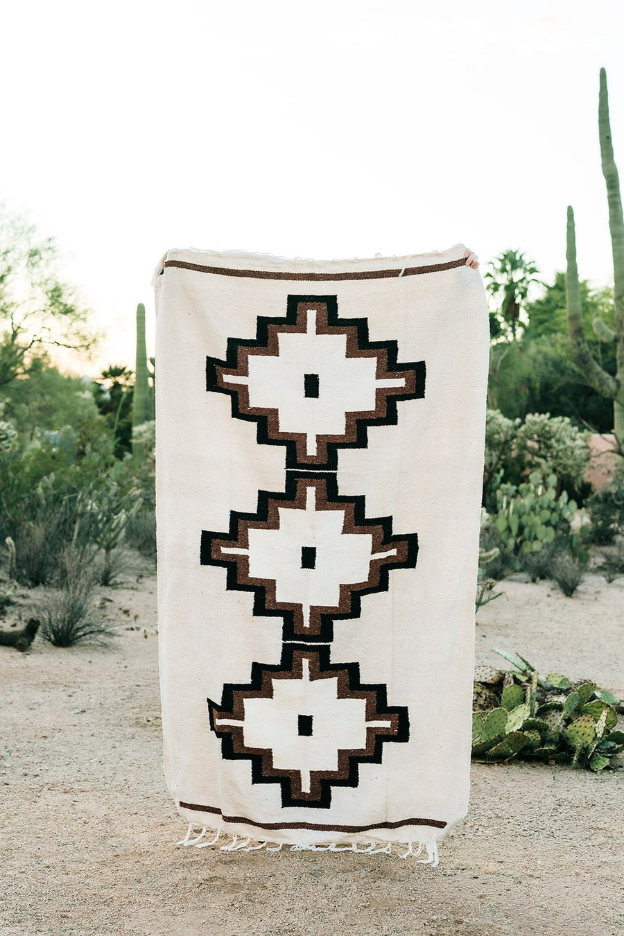 Tres Cruces (Crema)  // Handwoven Blanket