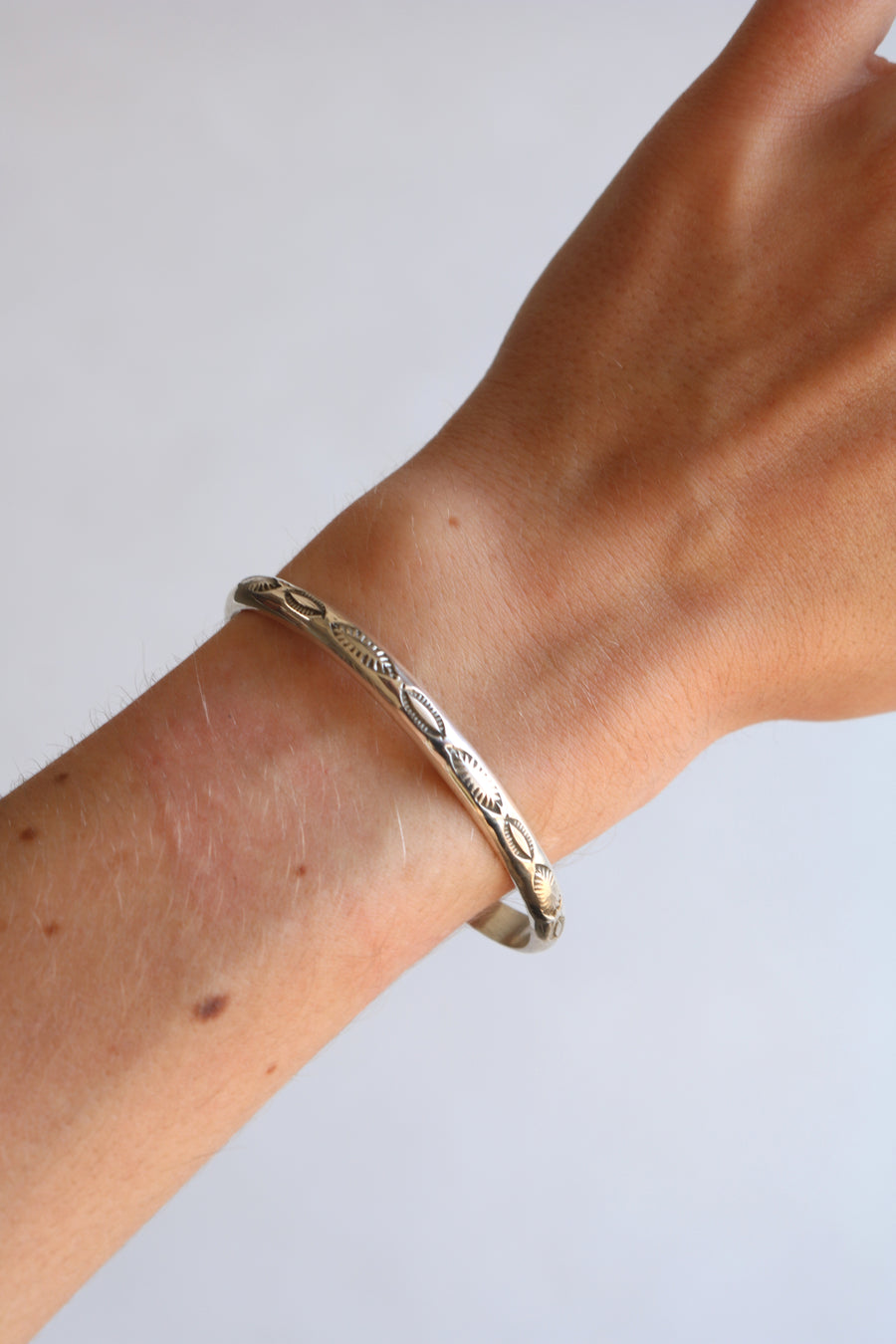 Ida McCrae // Stamped Sterling Silver Bracelet