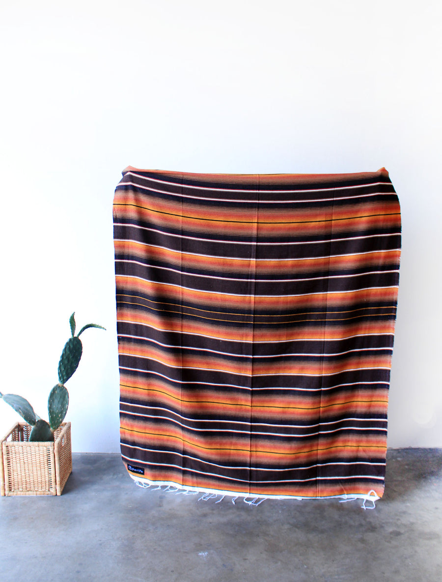 Mojave Lines Serape (Coffee) // Handwoven Blanket